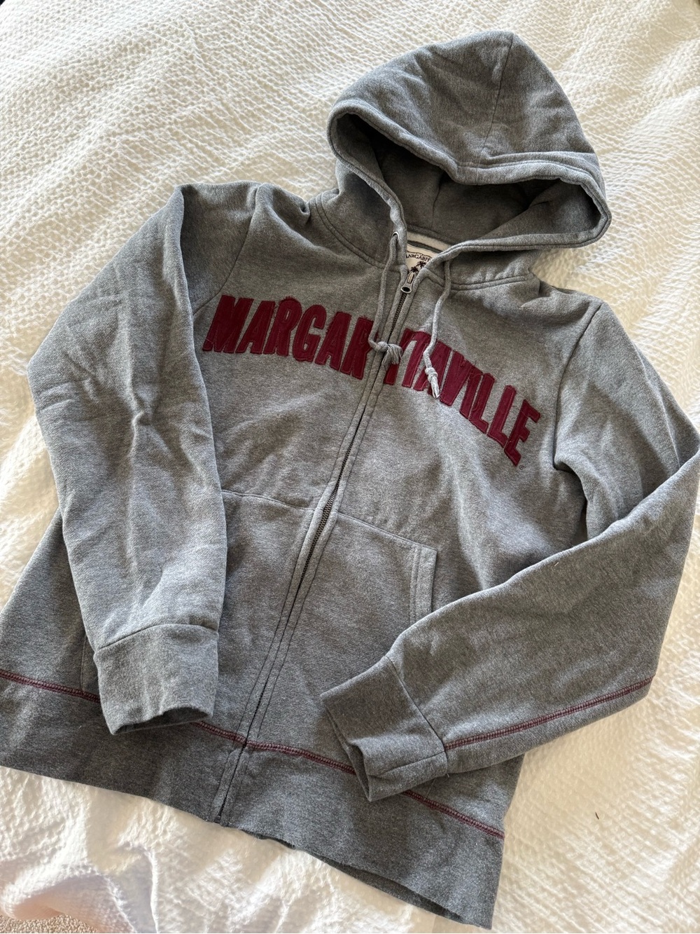 Margaritaville Gray Hoodie with Maroon Logo